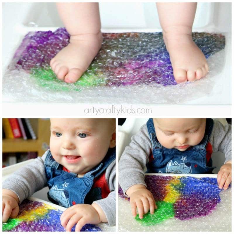 baby sensory games with wrap painting
