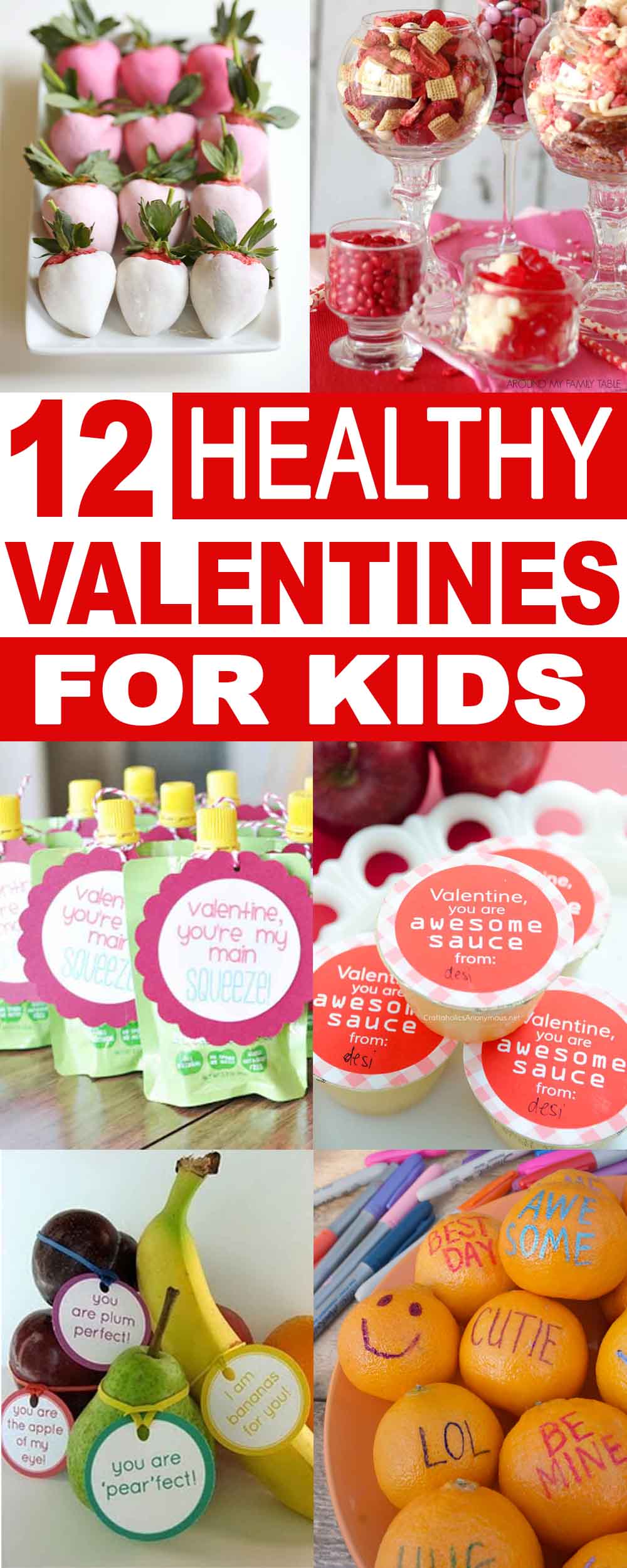 12 Healthy Valentines for Kids. Sick of your kids coming home from school with bags full of candy? Send them with these healthy valentines to give to their friends and be a hit with the parents! #valentines #healthy #healthyValentines