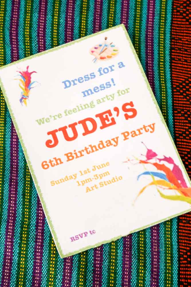Colorful art party invitation template