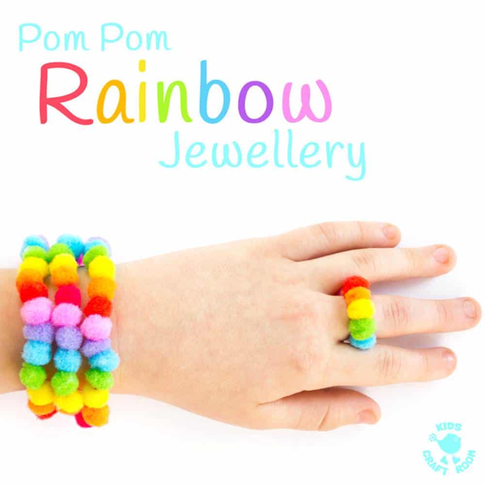 pompom rainbow craft