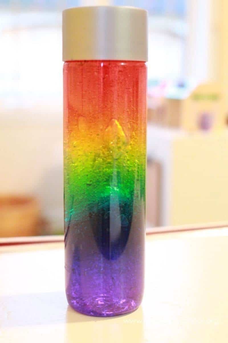 Rainbow sensory bottle