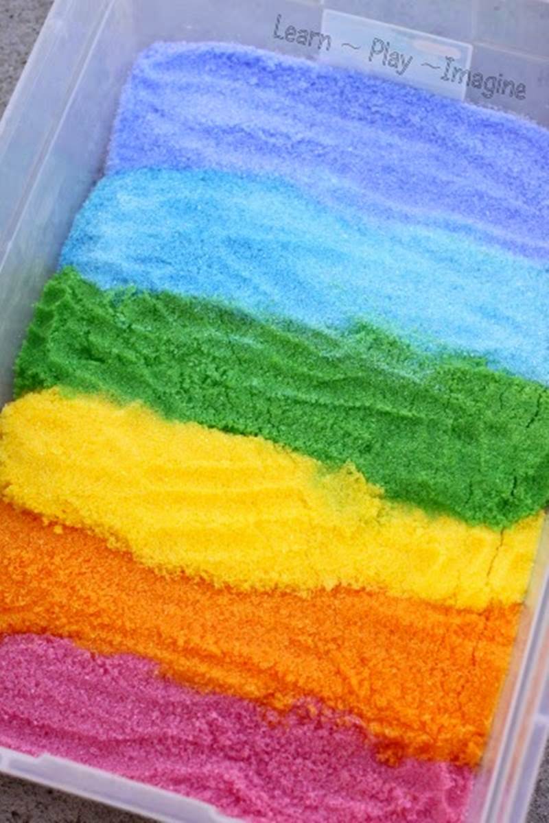 Epsom Salts rainbow sensory sand