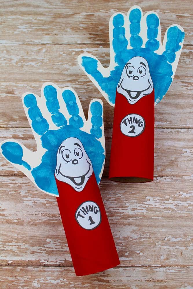 Fun and Easy Dr. Seuss' Cat in the Hat Crafts - Thing 1 and Thing 2