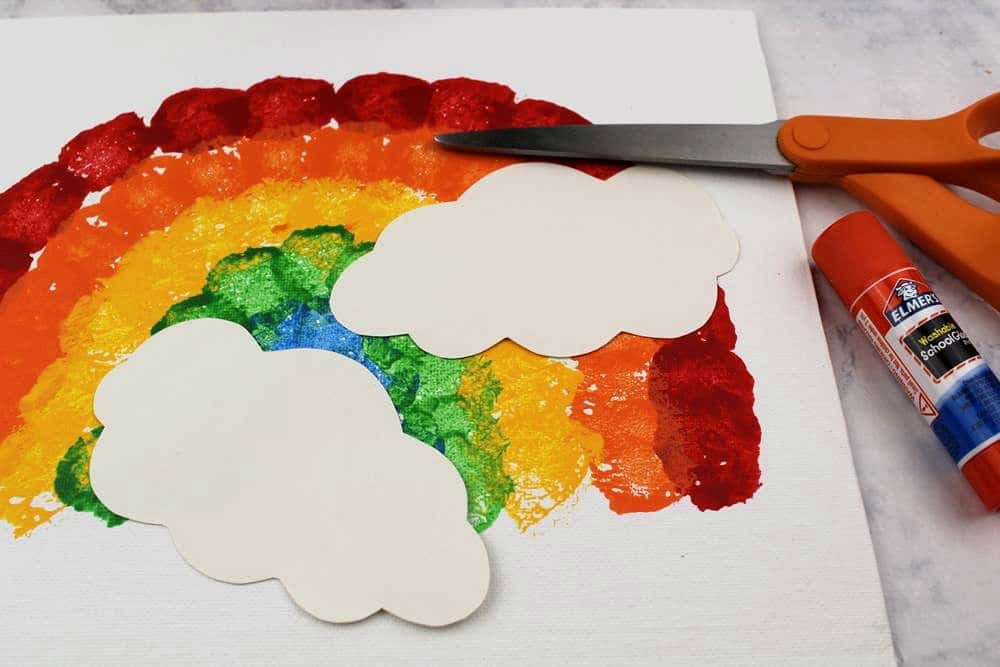 rainbow crafts for kids using cotton balls