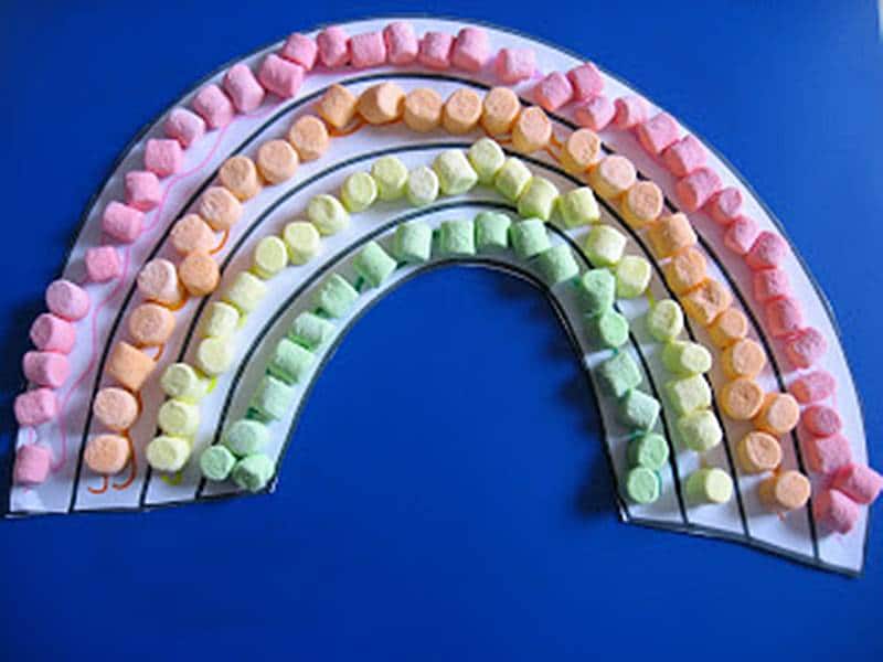 marshmallow rainbow craft