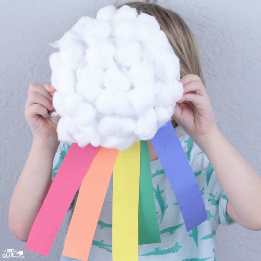 Rainbow Cotton Ball Craft - Meraki Mother