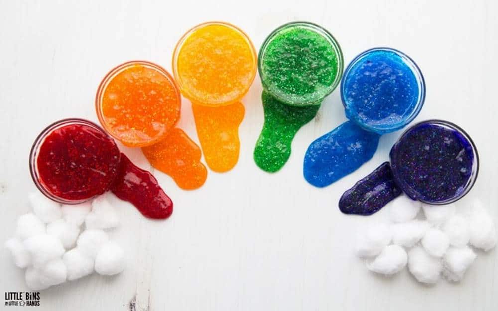 slime rainbow science activities for preschoolers