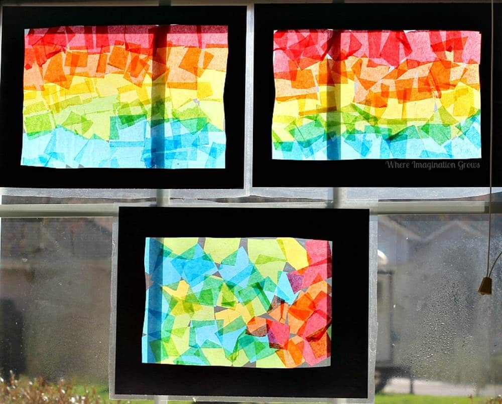 stained glass craft rainbow