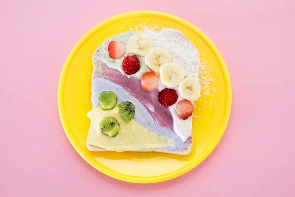 Colorful unicorn Toast cooking with kids- Healthy Food For Children