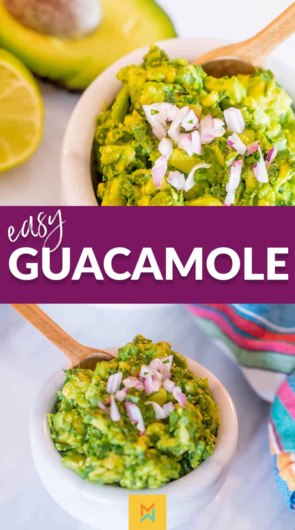 This Easy Guacamole Recipe is simple and delicious. It can go on anything from Fajitas to salads!  