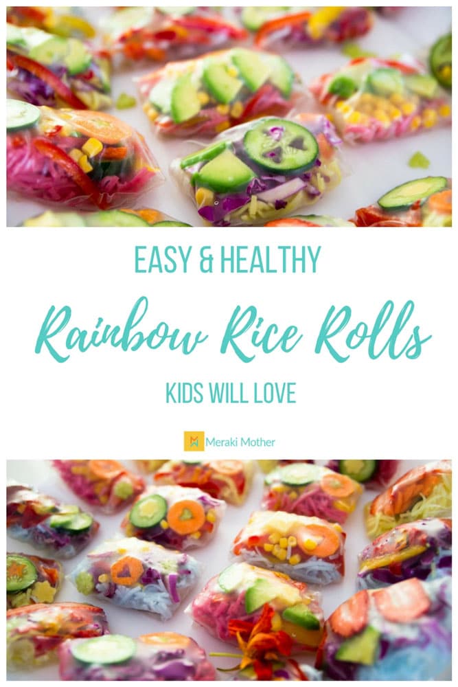 Easy and Healthy Rainbow Rice Rolls kids will love