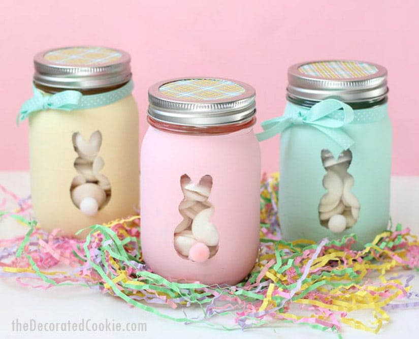 Meraki Mother Easter Crafts - Easter Bunny Mason Jars