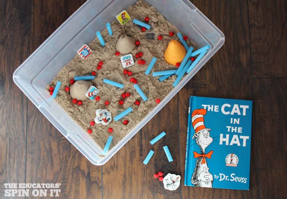 Meraki-Mother-dr seuss sensory play, cat in the hat arts and crafts