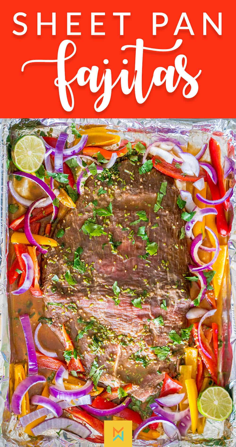 These Easy One Sheet Pan Steak Fajitas are sure to be your family's new favorite meal. They are easy and the best part is that you can bake it all in one pan for a fast, simple, healthy and delicious dinner. 