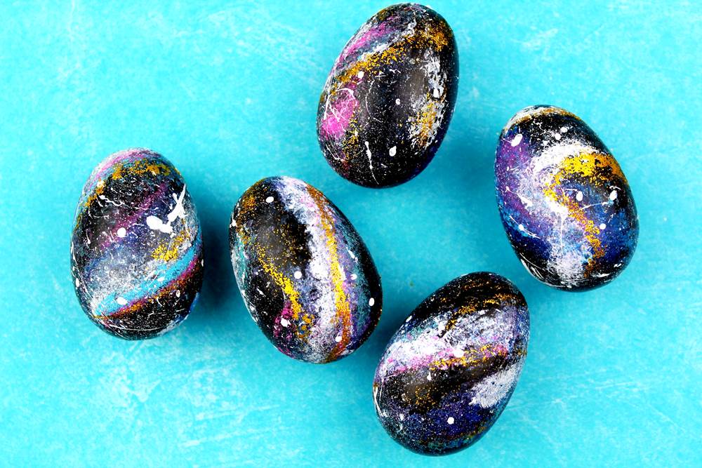 easter eggs diy galaxy and stars