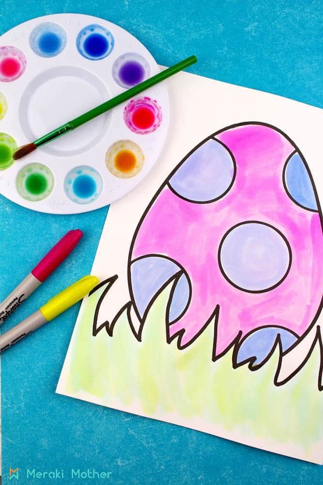 Simple Easter Watercolor Craft Using Sharpies - Meraki Mother