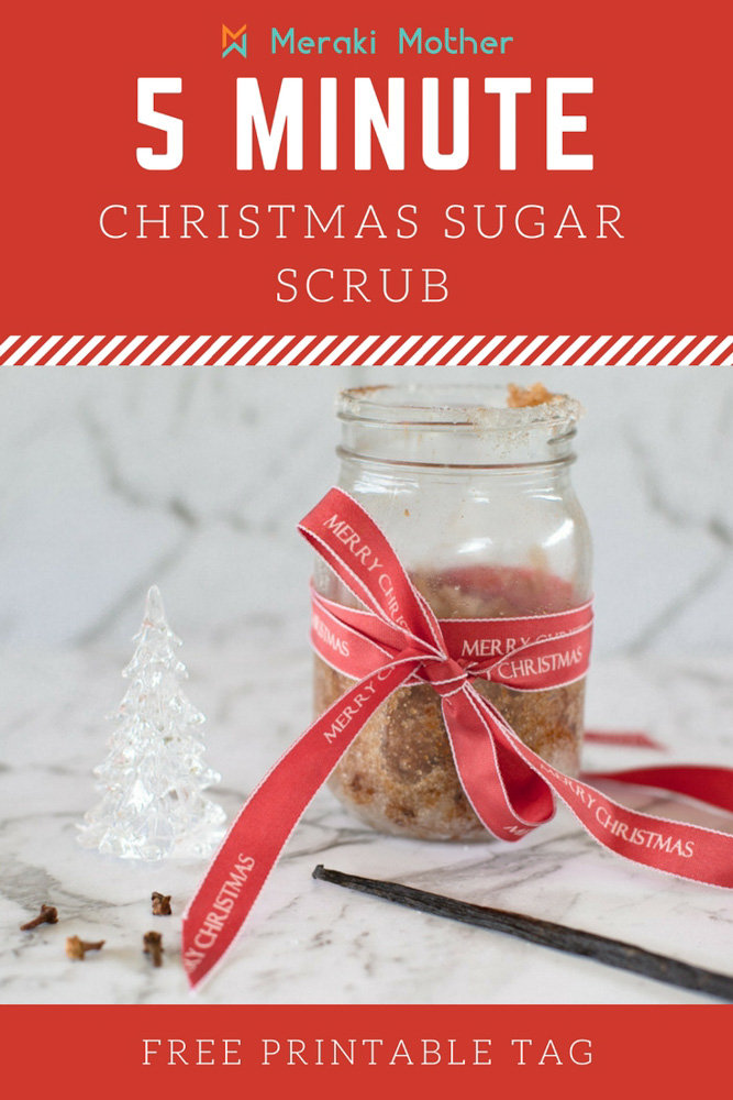 5 minute Homemade Christmas Sugar Scrub Gift