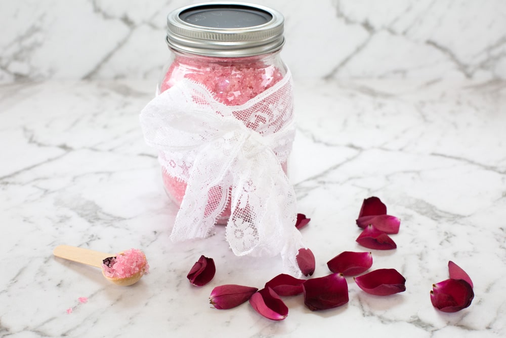 Homemade Rose and Frankincense Sugar Scrub