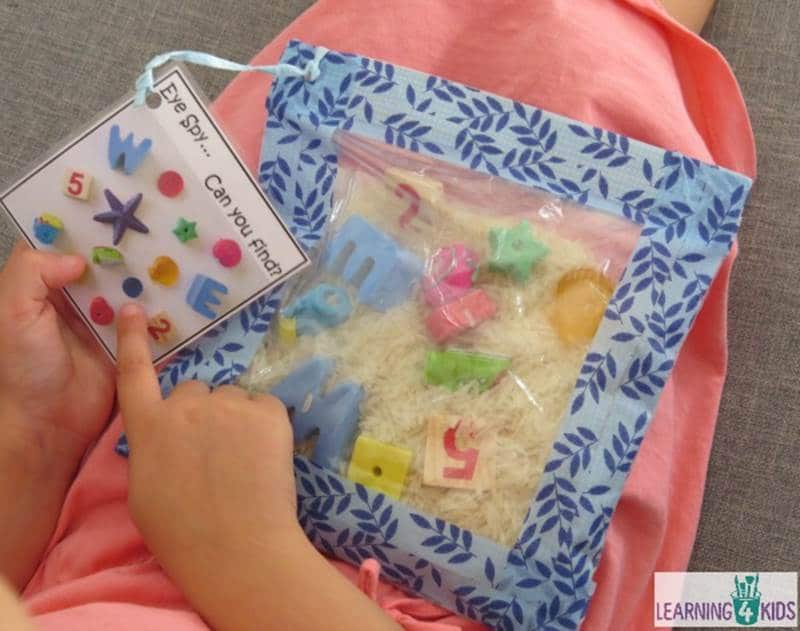 Eye spy sensory bag learning activity