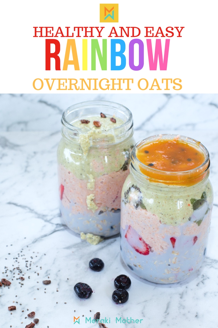 Healthy and Easy Rainbow overnight Oats