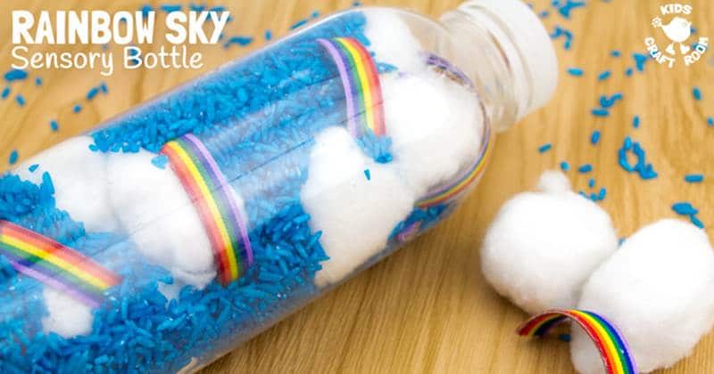 Sky, clods and rainbow sensory bottle