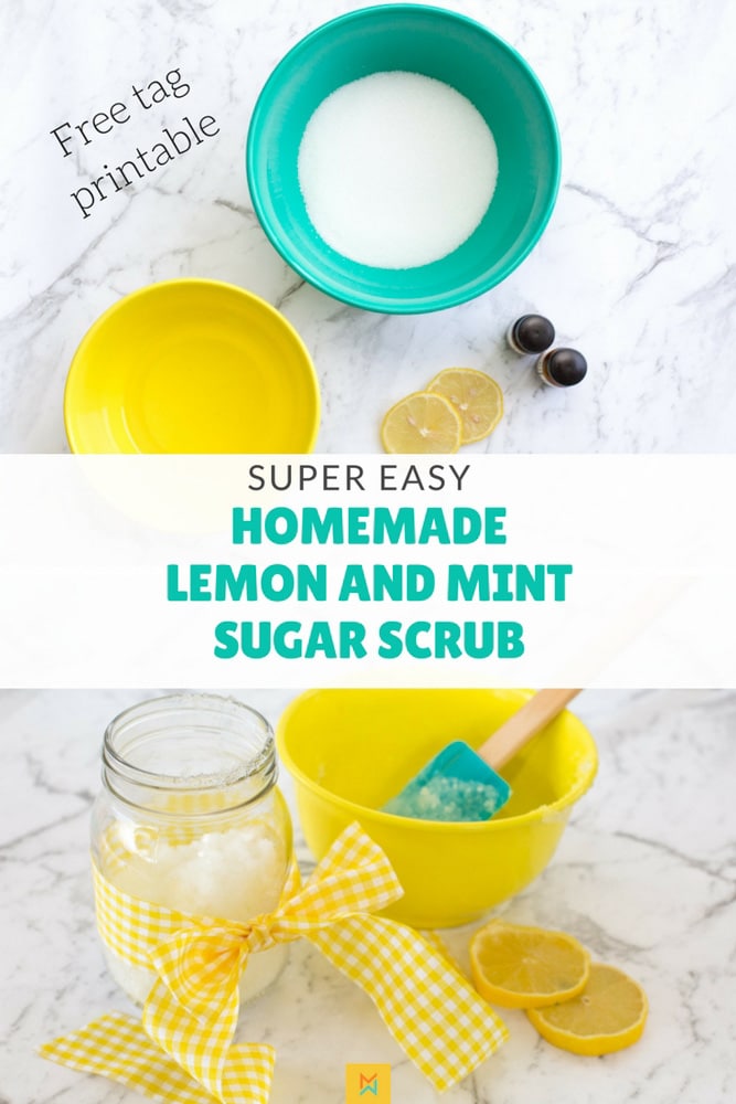 Super Easy Homemade Lemon and Mint Sugar Scrub