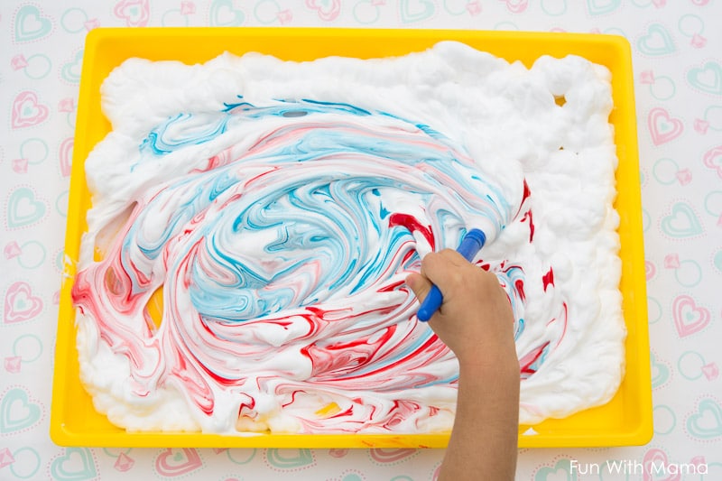 Shaving cream sensory painting