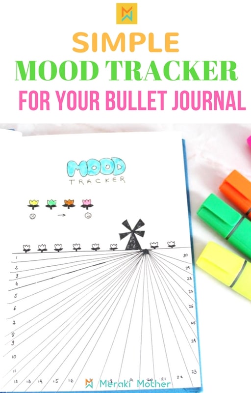 Super simple Mood TRacker for you BUllet Journal. Get teh step by step tutorial on how to make this mood tracker yourself