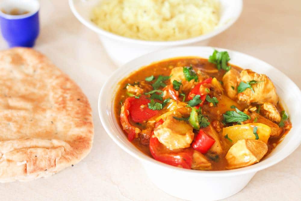 Mild Indian curry with coconut milk