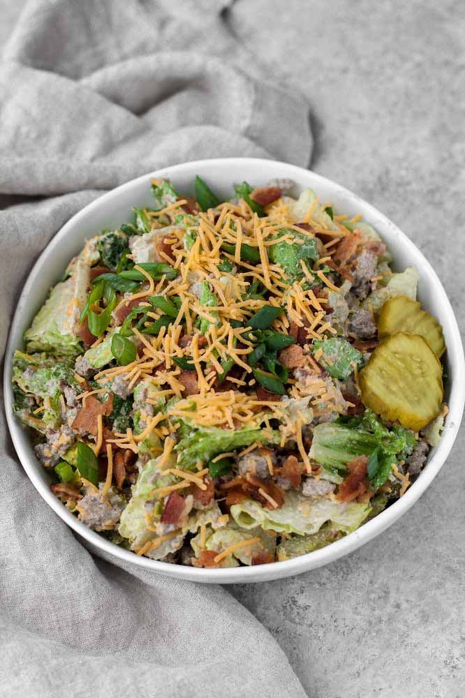 Keto Bacon Cheeseburger Salad