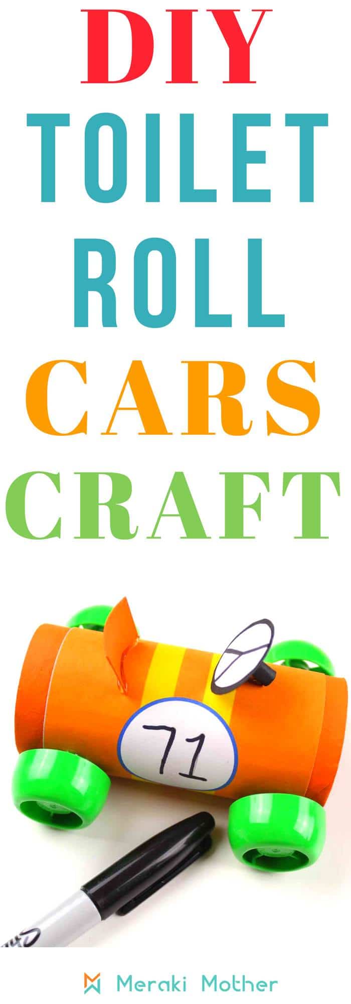 DIY toilet roll cars craft