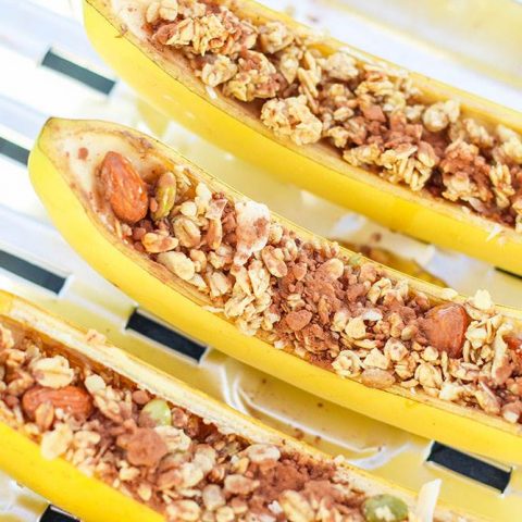 granola and banana boats camping desserts