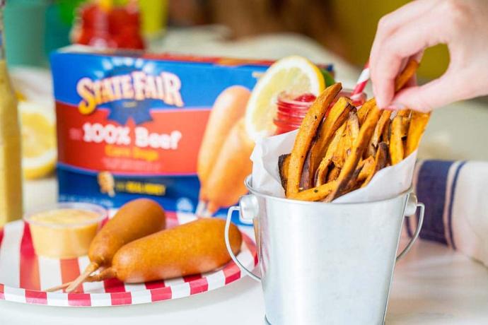 Easy Back to School Meal with State Fair® Corn Dogs and Homemade Sweet Potato Fries