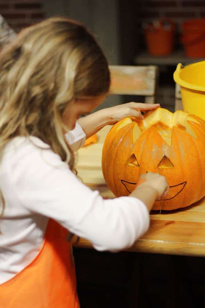 Carving pumpkin nose