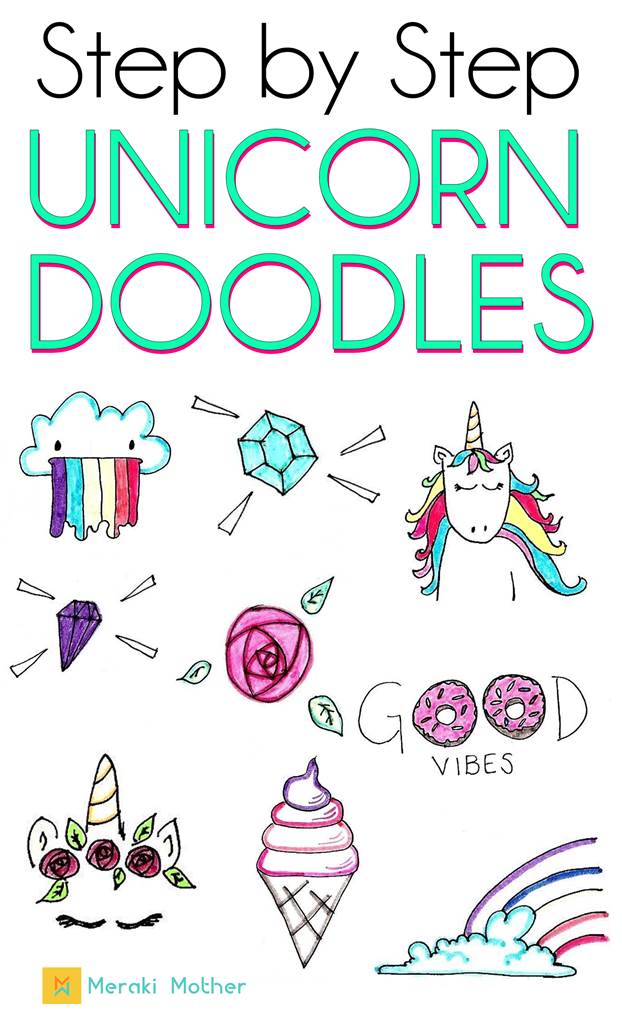 unicorn bullet journal doodles