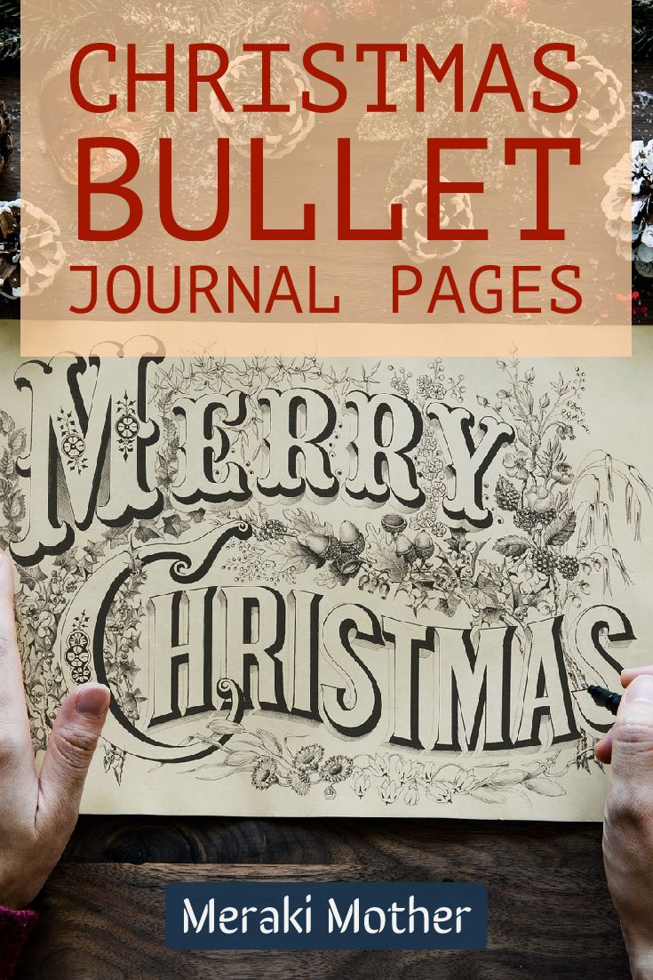 bullet journal Christmas pages