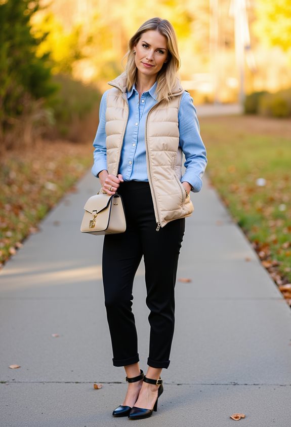 chic casual layered ensemble