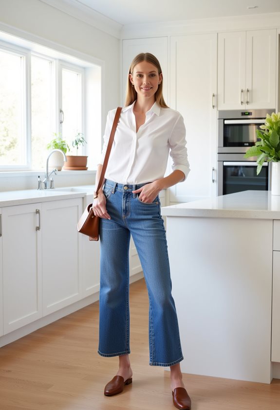 chic casual meeting outfit