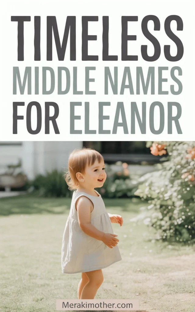 A joyful toddler in a garden, highlighting timeless middle names for Eleanor. Perfect for parents seeking inspiration.