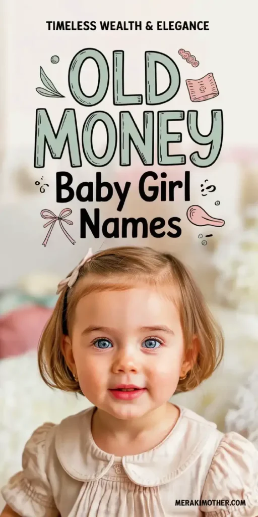 Adorable baby girl with elegant old money theme, showcasing timeless names in a charming and stylish setting.