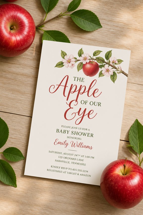 apple themed baby shower decor