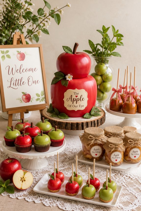 apple themed sweet treats display
