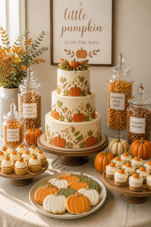 autumn pumpkin dessert decor