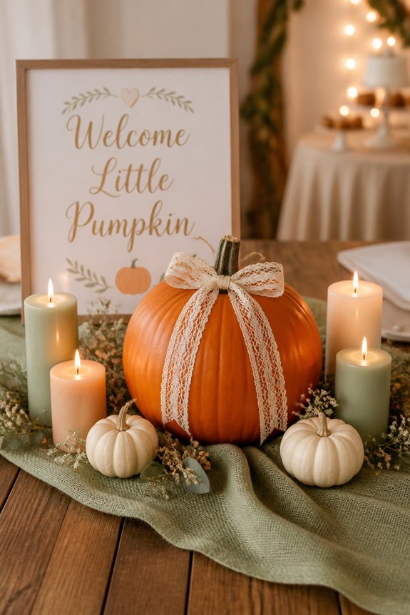 autumn themed baby shower decor