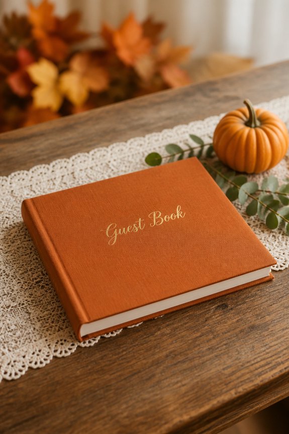 autumn themed keepsake guest book