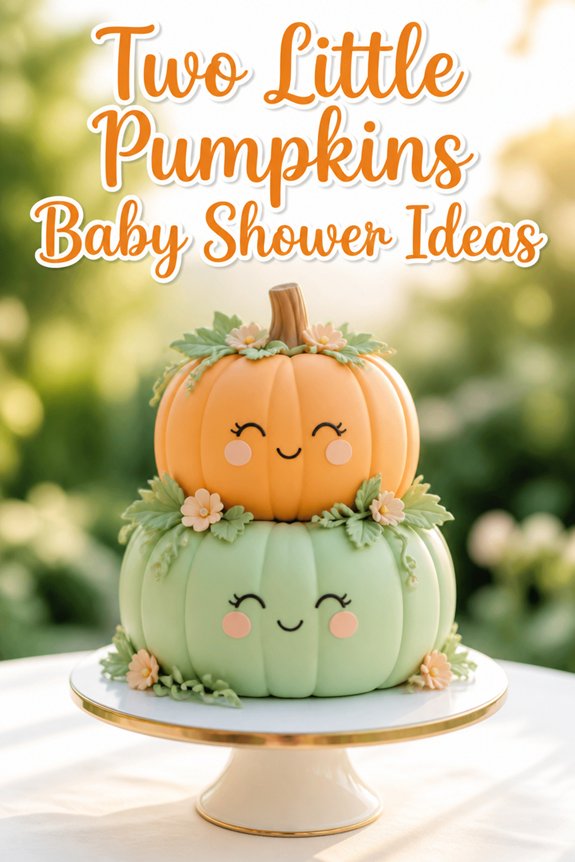 autumn themed pumpkin baby cake