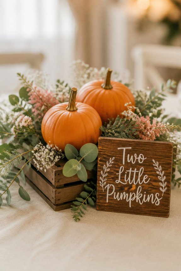 autumn themed pumpkin decorations