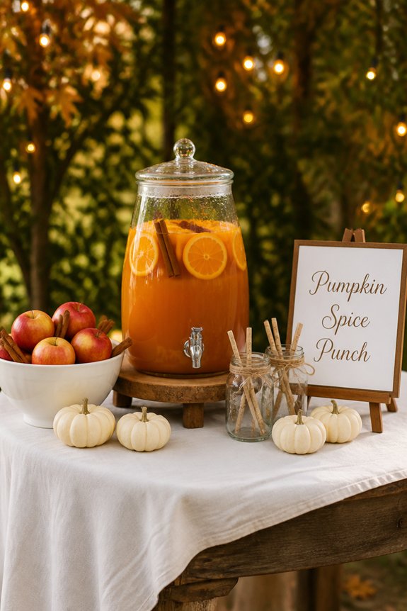 autumnal cozy drink station