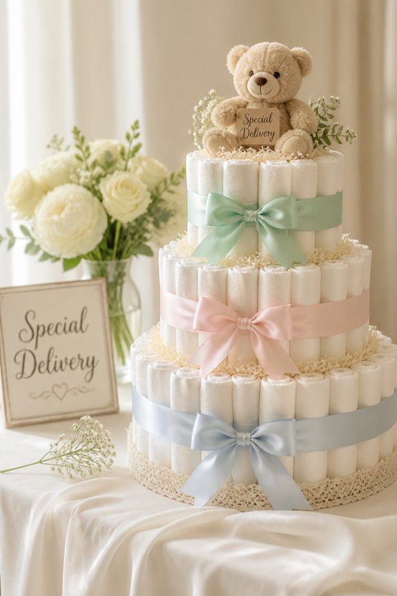 baby shower diaper cake centerpiece