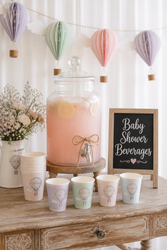 balloon themed baby shower drinks